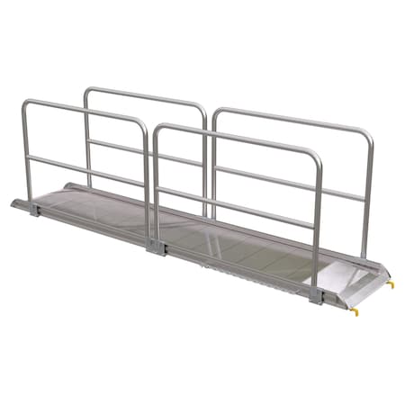 Vestil Alum. Walk Ramp w/Rail Hook, 144 x 28" AWR-28-12B-HR